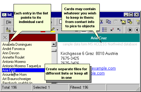 AZZ Cardfile kann importieren, geffnet und Ansicht *crd Dateien