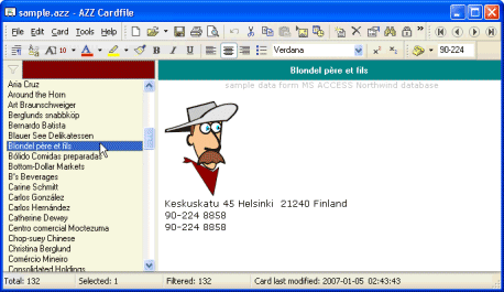 Index karten auf Computer
