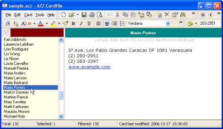 Karten Datenbank software