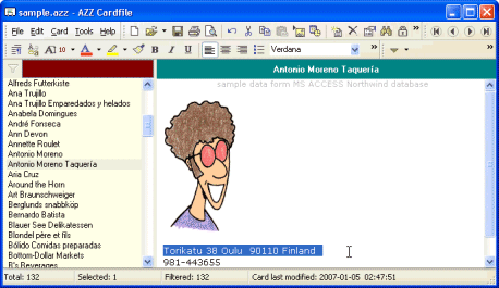 AZZ Cardfile: einfaches Kontakt fhrungs instrument