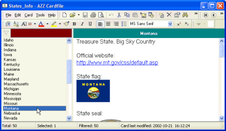 AZZ Cardfile: encargado simple del contacto