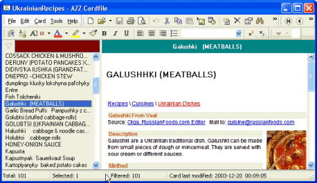 software simple de la gerencia de la recetas