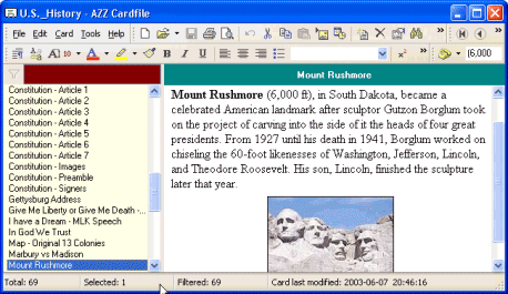 Interfaz de software de Rolodex