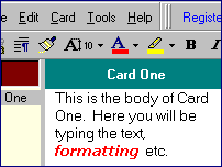 cuerpo de la tarjeta